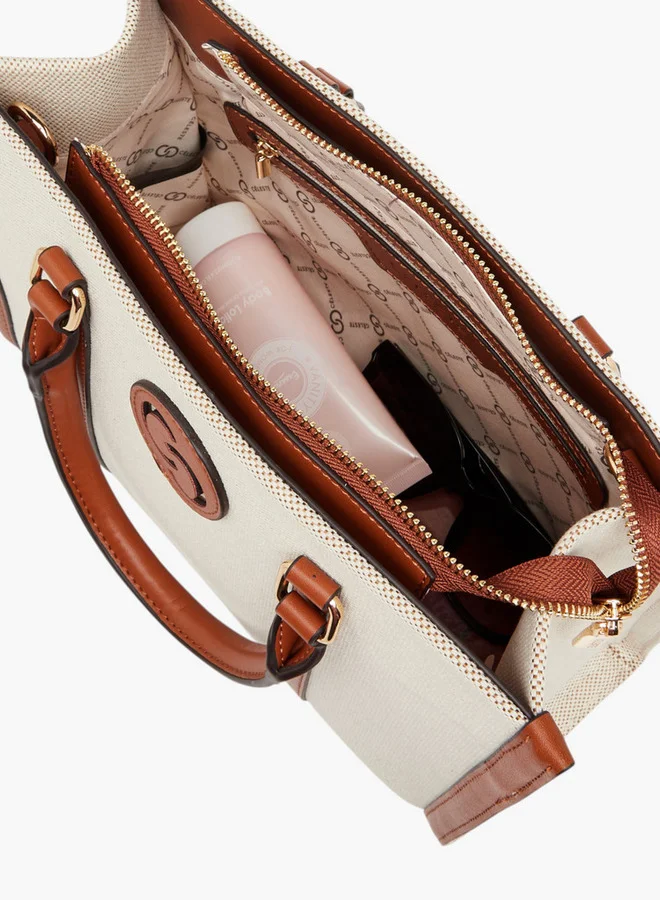 Celeste Textured Tote Bag with Zip Closure and Detachable Strap