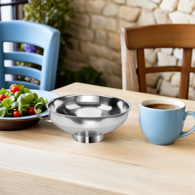 🍳 قمع مطبخ من الفولاذ المقاوم للصدأ لنقل السوائل والمكونات الجافة بتصميم فم واسع ٤ قطع - Image 5
