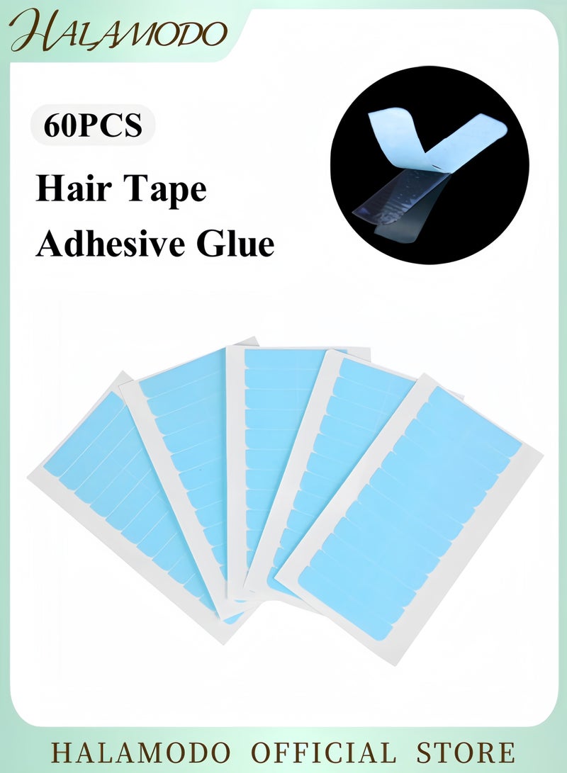 60-Piece Set of Double-Sided Wig Adhesive Bands High-Tack Hair Tape with Strong Hold Wig Strips for Seamless Hairpiece Clips Secure and Comfortable Wig Wear Adjustable and Reusable Hair Fasteners - Image 1