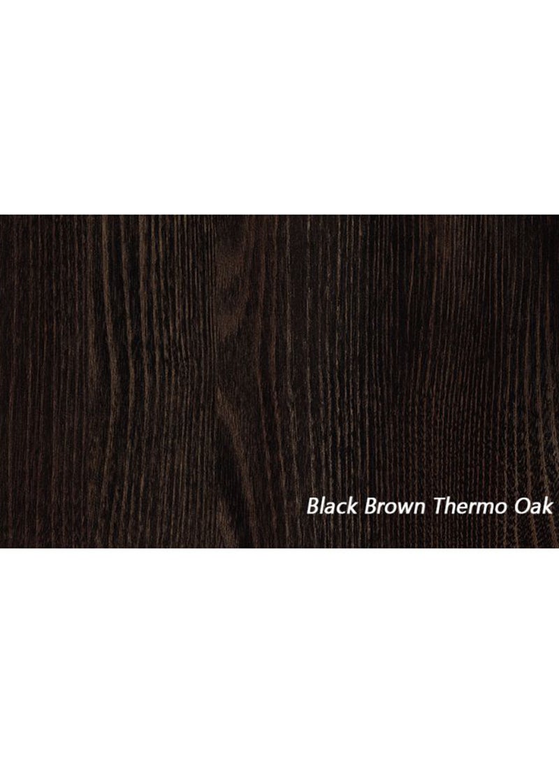 Mahmayi Zelda 26R001 Modern Reception Desk - Black Brown Thermo Oak