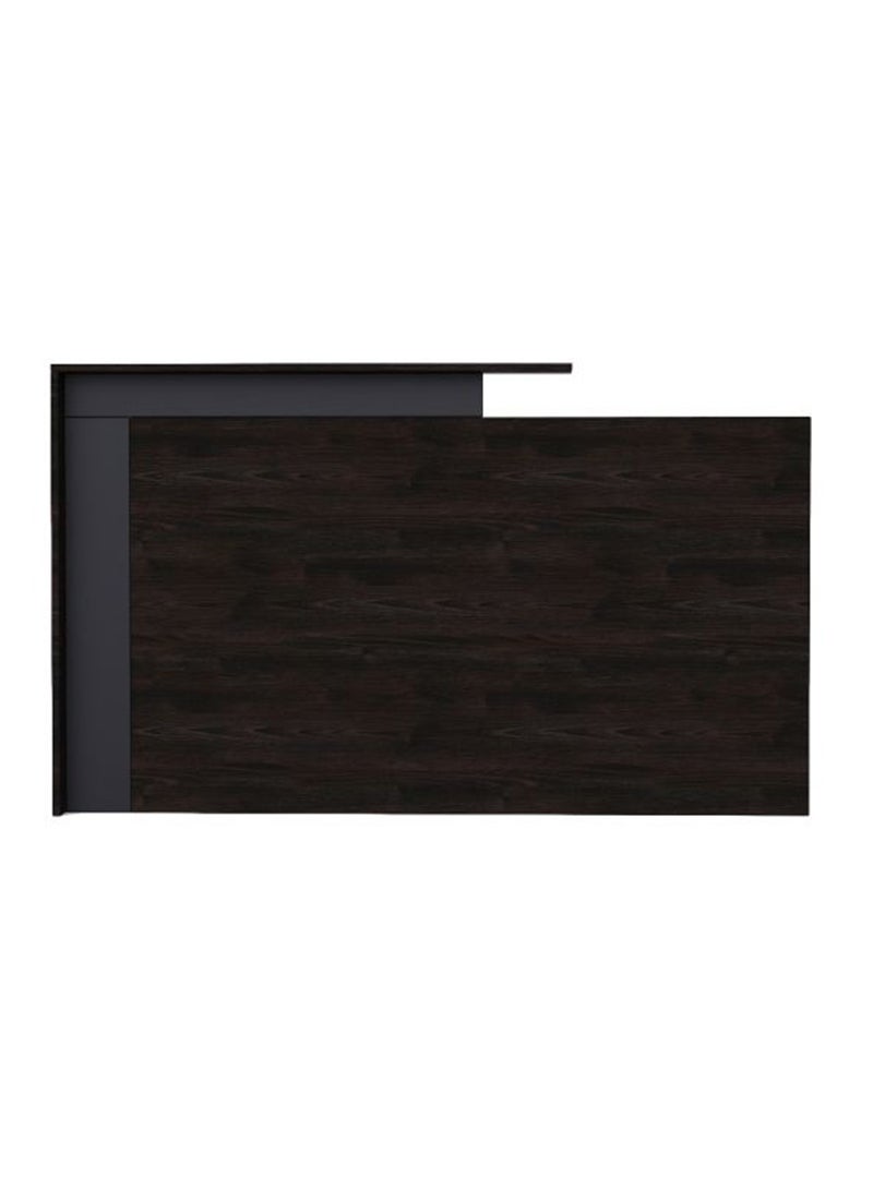 Mahmayi Zelda 26R001 Modern Reception Desk - Black Brown Thermo Oak