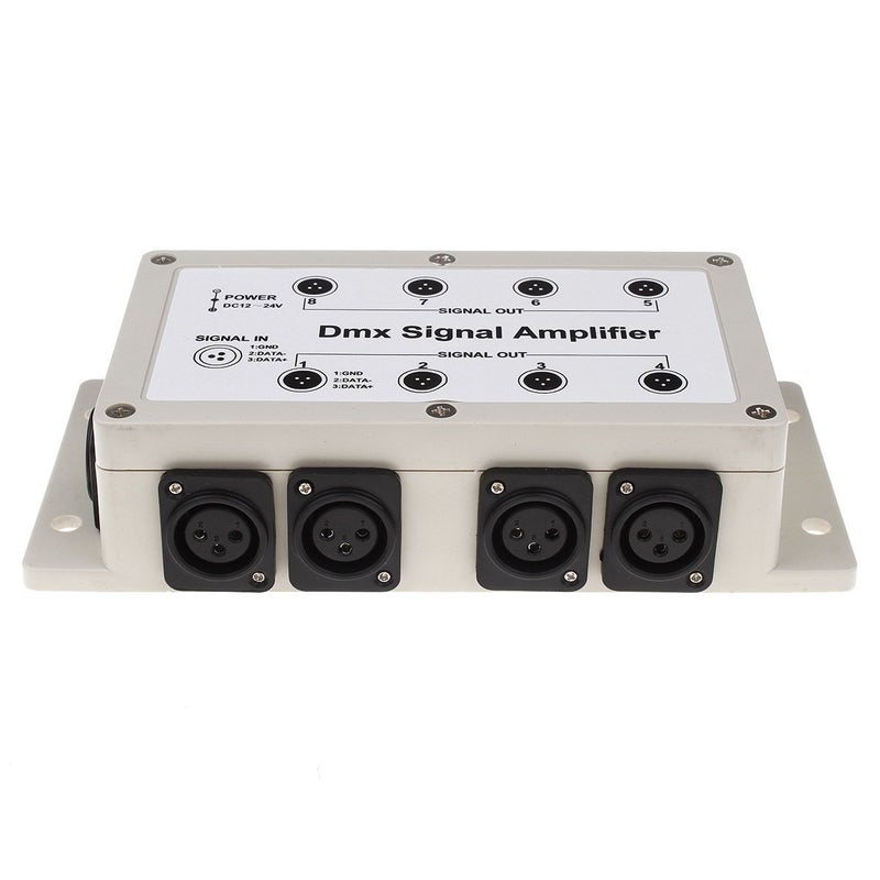 RioRand DMX512 LED Signal Splitter Amplifier Distributor 1 Way in 8-Channel 3-Pin Output with Signal Indicator - Image 4