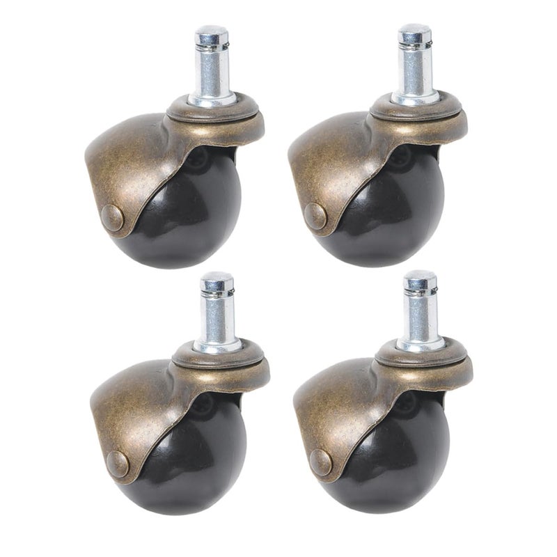 Antique Bronze Swivel Caster Wheels 4pcs For Furniture Chairs Smooth Rolling On Carpet - Image 1