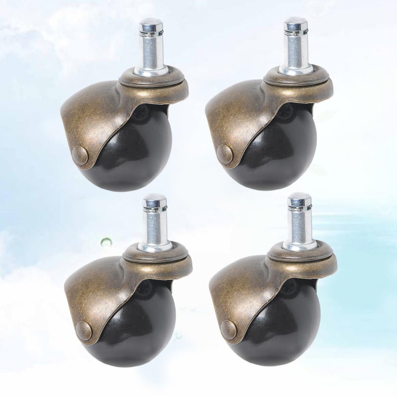 Antique Bronze Swivel Caster Wheels 4pcs For Furniture Chairs Smooth Rolling On Carpet - Image 4