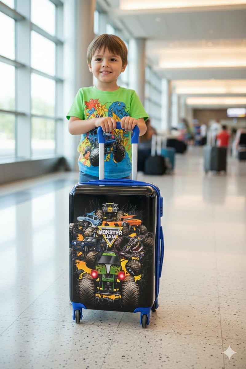 Fast Forward Monster Jam 20" Hardshell Luggage - Cute & Durable Hard-side Suitcase for Travel with Spinner Wheels 20"x12"x8" - Image 2