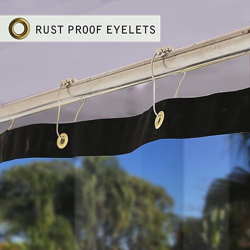 GREEN DECOR Waterproof Outdoor Transparent PVC Solid Curtain with Rust-Proof Eyelet Used for Balcony, Door for All Seasons, Ac, Dust,Wind & Rain Protection (6 X 8.5 Feet, Pack of 2 Piece) - Image 2