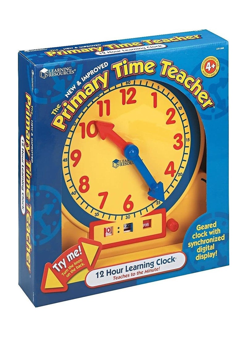 LEARNING RESOURSES Primary Time Teaching 12-Hour Learning Clock - Image 1