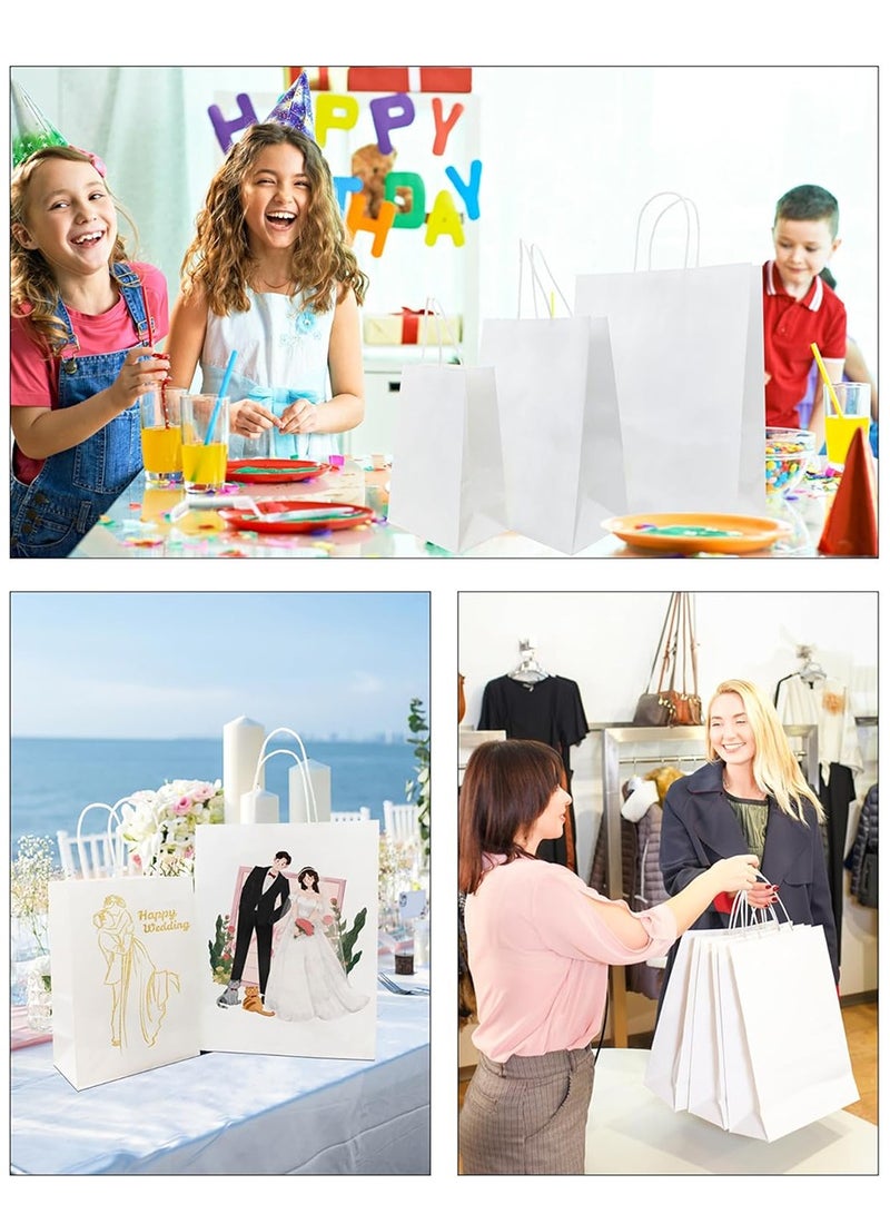 25 Pack Kraft Paper Bags Paper Gift Bags Medium Size with Handles, Party Favors Gift Wrap Bags for Business, Shopping Bags for Clothing, Retail, Merchandise 21*11*27cm - Image 5