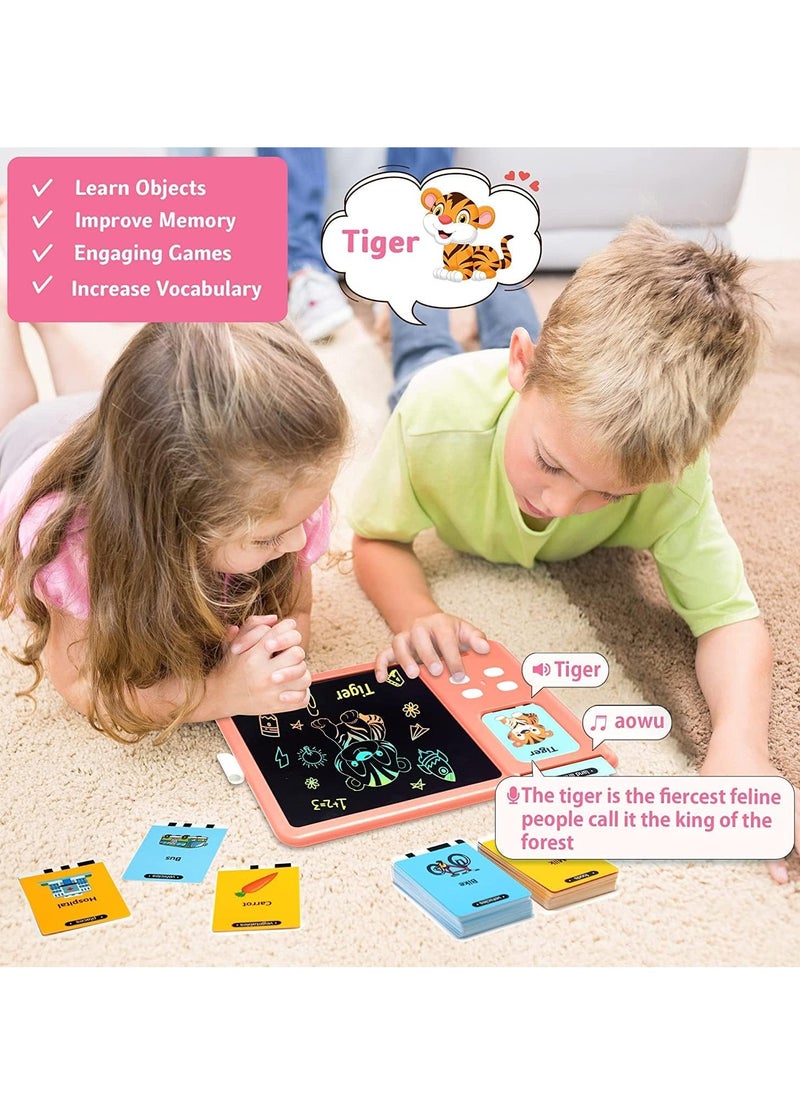 0TO1 TECH - Audible Learning Toy, 224 PCS Talking Flashcards, Audible Flash Cards with Sound Effects, LCD Writing Tablet Educational Learning, Words Toys,Toddlers Birthday Gift for 2-7 Years Kids - Image 1
