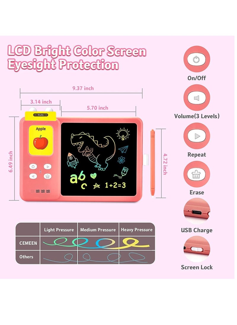 0TO1 TECH - Audible Learning Toy, 224 PCS Talking Flashcards, Audible Flash Cards with Sound Effects, LCD Writing Tablet Educational Learning, Words Toys,Toddlers Birthday Gift for 2-7 Years Kids - Image 1