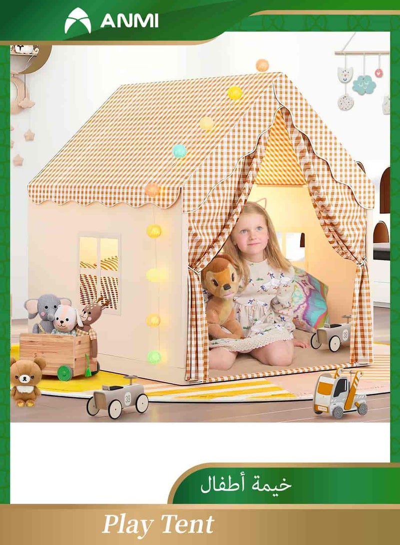 Kids Play Tent Game House Play house with Lights Kids indoor Outdoor Activity Center (Beige)
