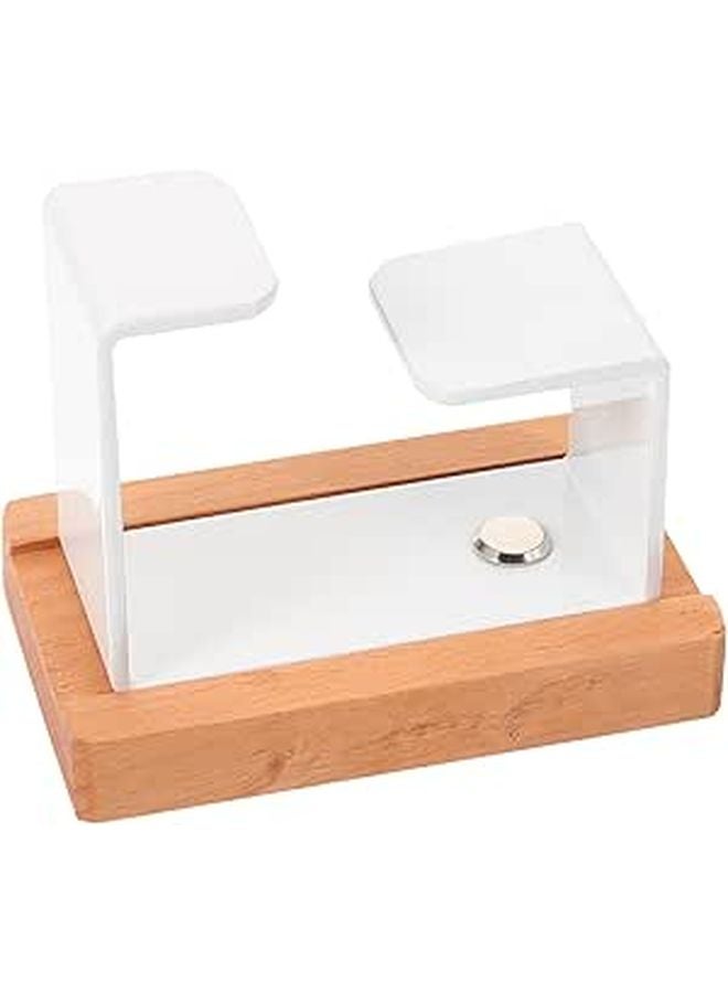No Drill Wall Mounted Bathroom Hook For Towels And Basin Beech Wood White Finish - Image 1