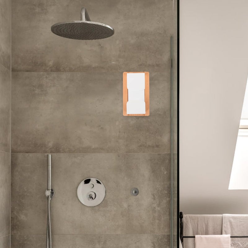 No Drill Wall Mounted Bathroom Hook For Towels And Basin Beech Wood White Finish - Image 5
