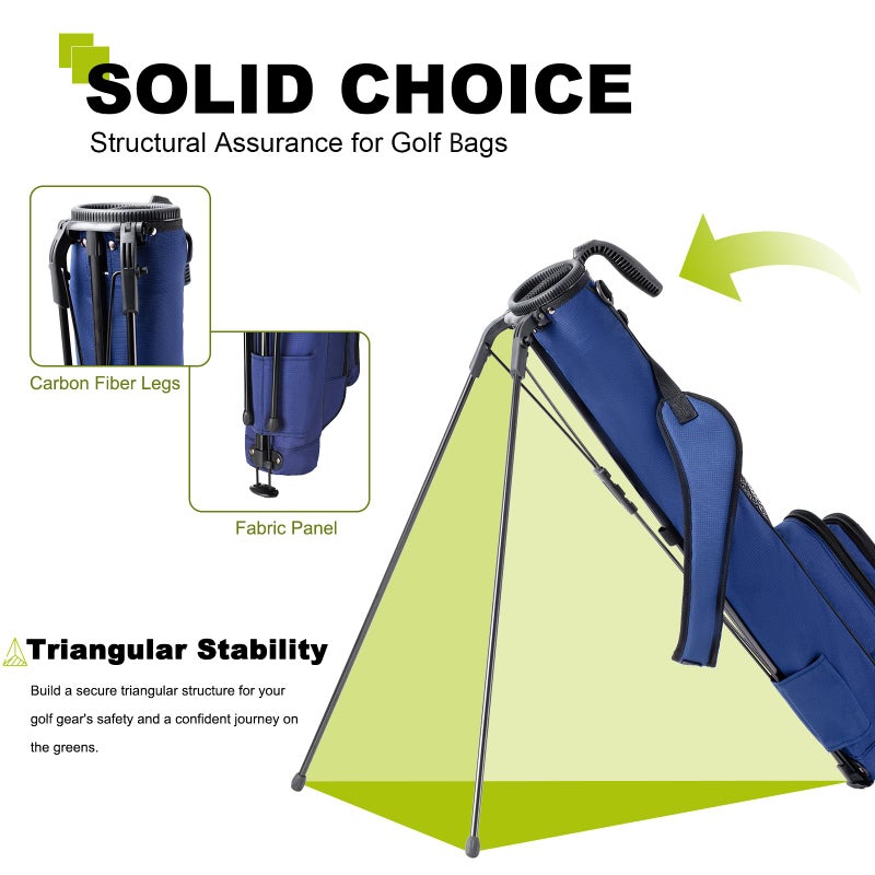 UNIHIMAL Golf Lightweight Stand Carry Bagâ€“ Easy to Carry and Durable Pitch n Putt Golf Bag for The Driving Range, Par 3 and Executive Coursesâ€“31.5 inches Tall (Blue) - Image 4