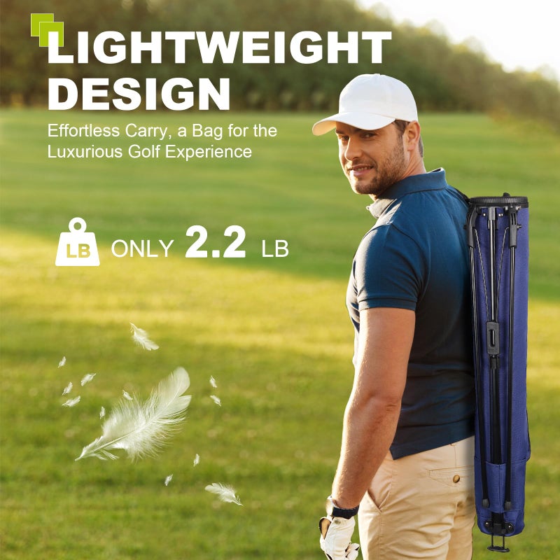 UNIHIMAL Golf Lightweight Stand Carry Bagâ€“ Easy to Carry and Durable Pitch n Putt Golf Bag for The Driving Range, Par 3 and Executive Coursesâ€“31.5 inches Tall (Blue) - Image 3
