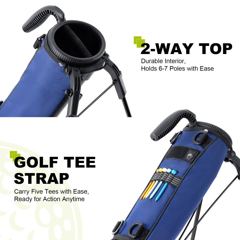 UNIHIMAL Golf Lightweight Stand Carry Bagâ€“ Easy to Carry and Durable Pitch n Putt Golf Bag for The Driving Range, Par 3 and Executive Coursesâ€“31.5 inches Tall (Blue) - Image 5