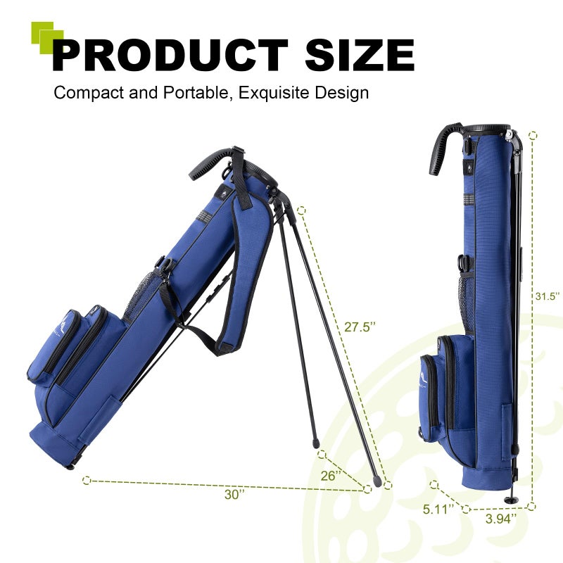 UNIHIMAL Golf Lightweight Stand Carry Bagâ€“ Easy to Carry and Durable Pitch n Putt Golf Bag for The Driving Range, Par 3 and Executive Coursesâ€“31.5 inches Tall (Blue) - Image 2