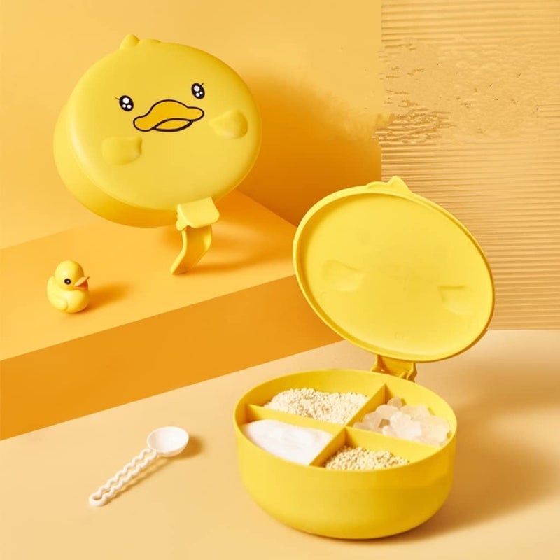 Vroxy Vroxy Kitchen Yellow Duck Mukhvas Sugar Salt Masala Dispenser Seasoning Box Grid Condiment Spoon For Kitchen 1Pcs  - Image 1