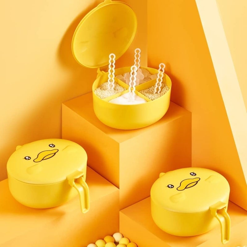Vroxy Vroxy Kitchen Yellow Duck Mukhvas Sugar Salt Masala Dispenser Seasoning Box Grid Condiment Spoon For Kitchen 1Pcs  - Image 4
