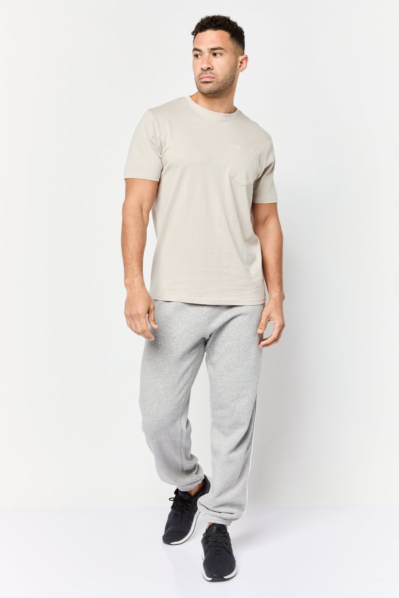 RBX Men Sportswear Fit Short Sleeve Outdoor T-Shirt, Beige  - Image 3