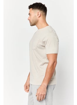RBX Men Sportswear Fit Short Sleeve Outdoor T-Shirt, Beige  - Image 4