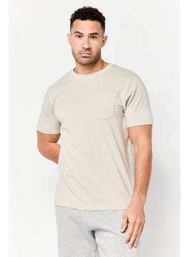 RBX Men Sportswear Fit Short Sleeve Outdoor T-Shirt, Beige  - Image 1