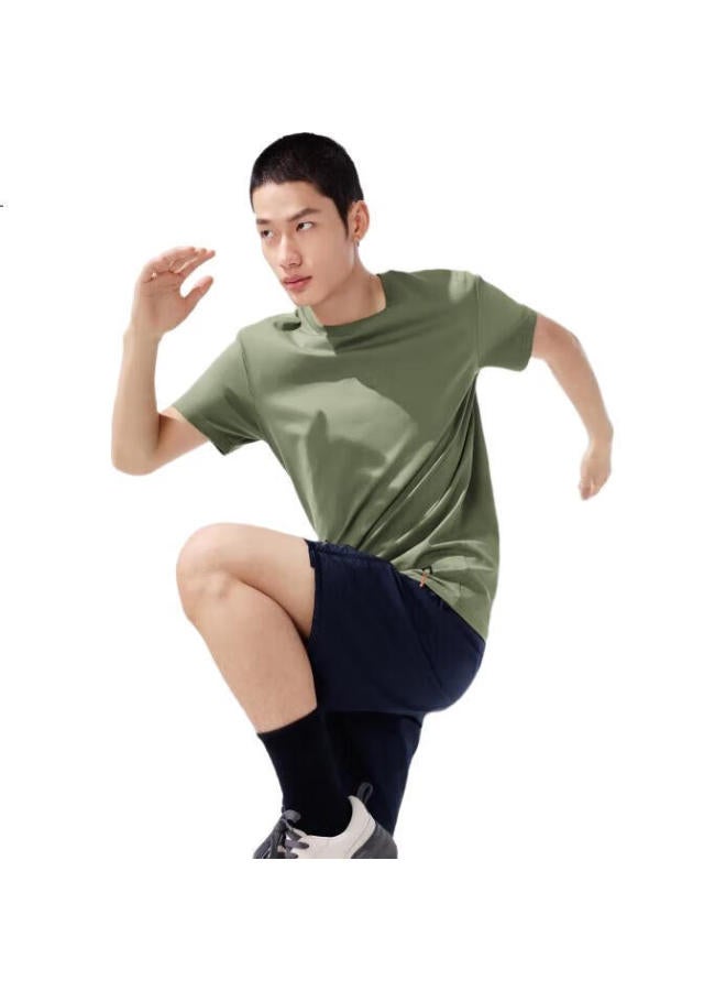 Beneunder Men'S Cotton Loose Casual Breathable Washable Summer Short Sleeve T-Shirt Gp998 Forest Mist Green L - Image 1