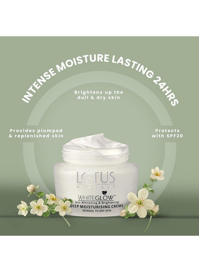 LOTUS HERBALS Whiteglow Deep Moisturising Cream, Spf 20, Face Cream For Dry Skin, 60G - Image 2