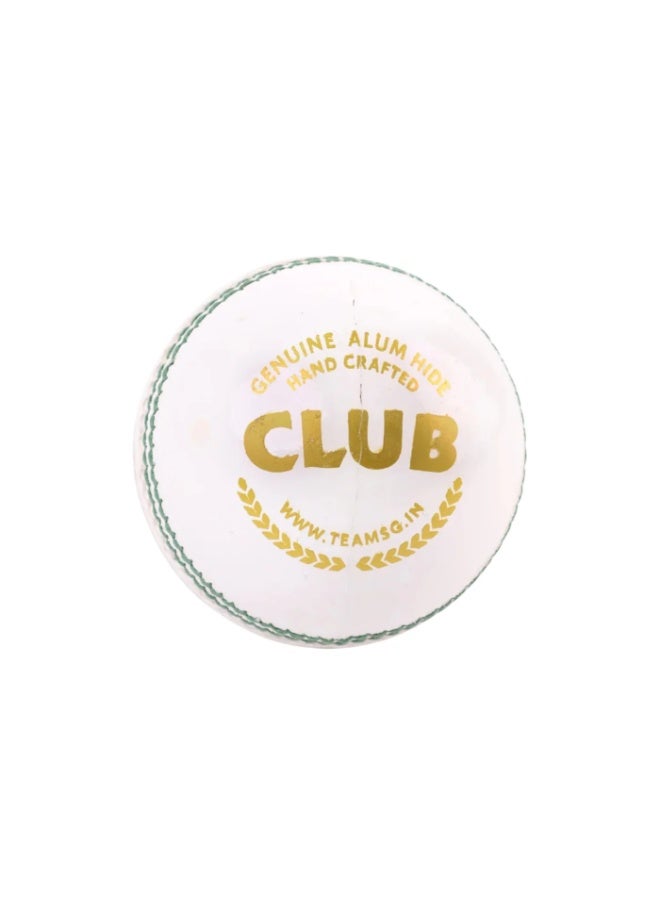 إس جي كرة كريكيت بيضاء من جلد الألوم الأصلي المصنوع يدويًا للصغار من نادي إس جي (صدق. كن) - Image 2