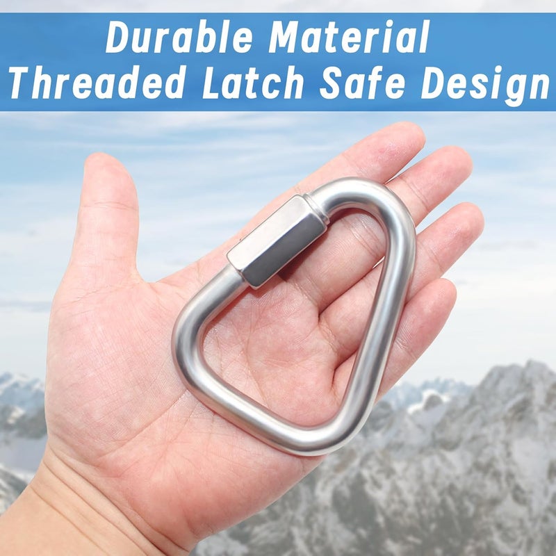 Anvin 2 Pack Large Quick Links M10 3.5Inch Heavy Duty Carabiner Stainless Steel Chain Links Connector Triangle Locking Chain Hooks Screw Links for Camping Outdoor Equipment Hammocks, 2400 Lbs Capacity - Image 4