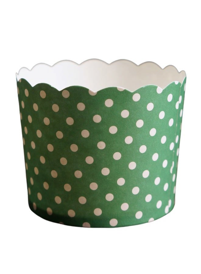 BAKE-IN-CUP 50-Pack Paper Baking Cups, Greaseproof Disposable Cupcake Liners (Large, Green Polka Dots) - Image 2