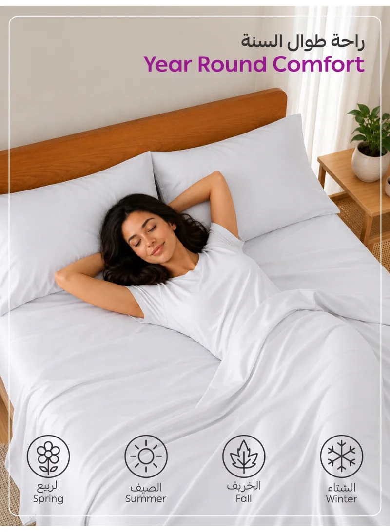 Donetella 200 X 200 Cm 4-Piece Super King Bed Sheet Set – Fits 200×200+35 cm – Ultra Soft Brushed Microfiber – Extra Deep Pocket, Secure Elastic All Around – 1 Flat Sheet, 1 Fitted Sheet & 2 Pillowcases, All-Season Comfort – Wrinkle & Fade Resistant, Hypoallergenic  | Best Price UAE