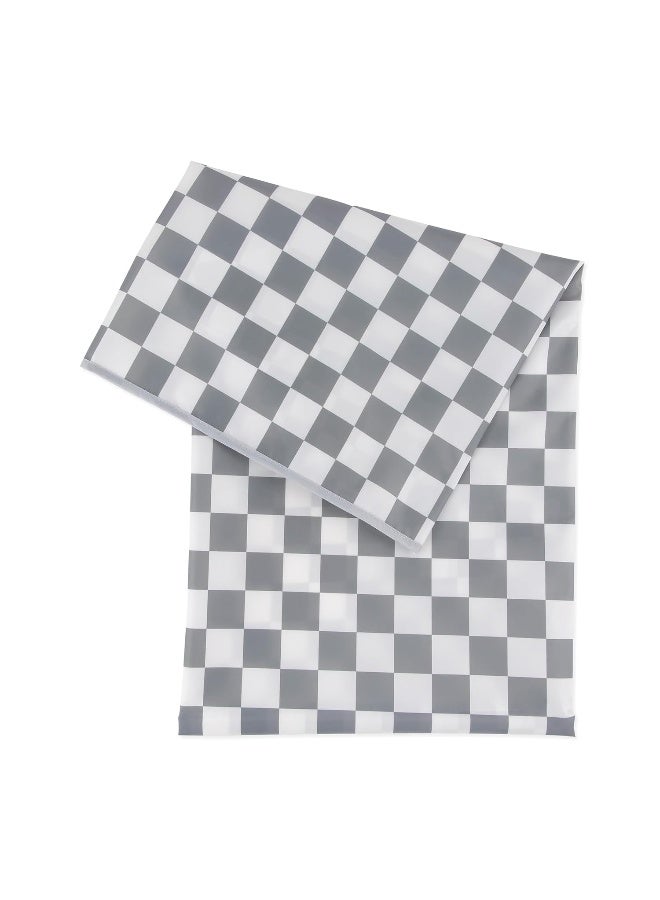 Bumkins Baby Splat Mat for Under High Chair, Babies Toddlers Eating Mess Mat, Waterproof Reusable Cloth for Arts and Crafts, Playtime for Kids, Floors or Tables, Fabric 42inx42in, Gray Check - Image 1