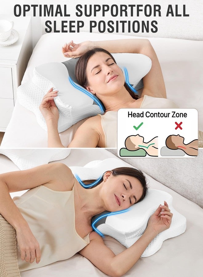 DISSA Cervical Neck Pillow for Side Sleepers Ergonomic Contour Memory Foam Pillow with Adjustable Orthopedic Neck Support for Pain Relief - Gift for Christmas & Birthdays - Image 3