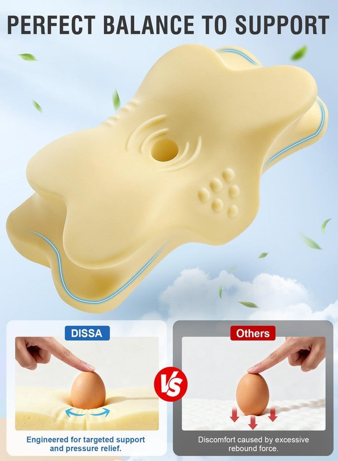 DISSA Cervical Neck Pillow for Side Sleepers Ergonomic Contour Memory Foam Pillow with Adjustable Orthopedic Neck Support for Pain Relief - Gift for Christmas & Birthdays - Image 4