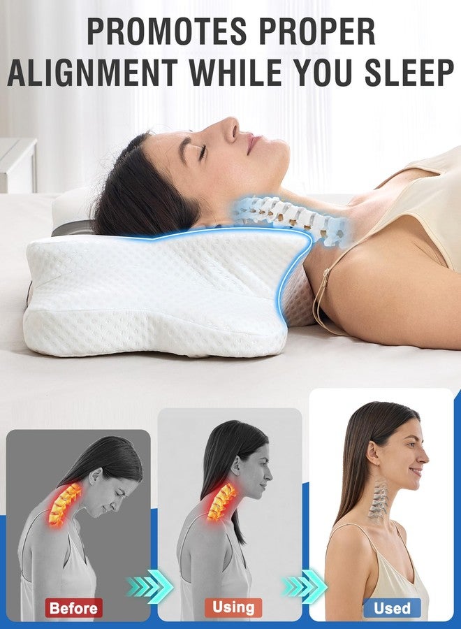 DISSA Cervical Neck Pillow for Side Sleepers Ergonomic Contour Memory Foam Pillow with Adjustable Orthopedic Neck Support for Pain Relief - Gift for Christmas & Birthdays - Image 5