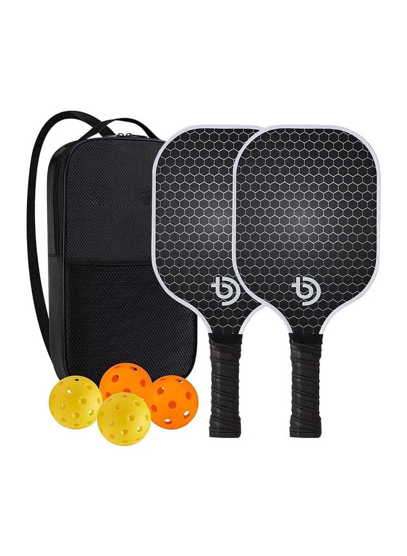 Y&D Pickleball Rackets Set, Lightweight Set of 2 Rackets, 4 Pickle Balls and 1 Portable Carry Bag, for Men Women - Image 1