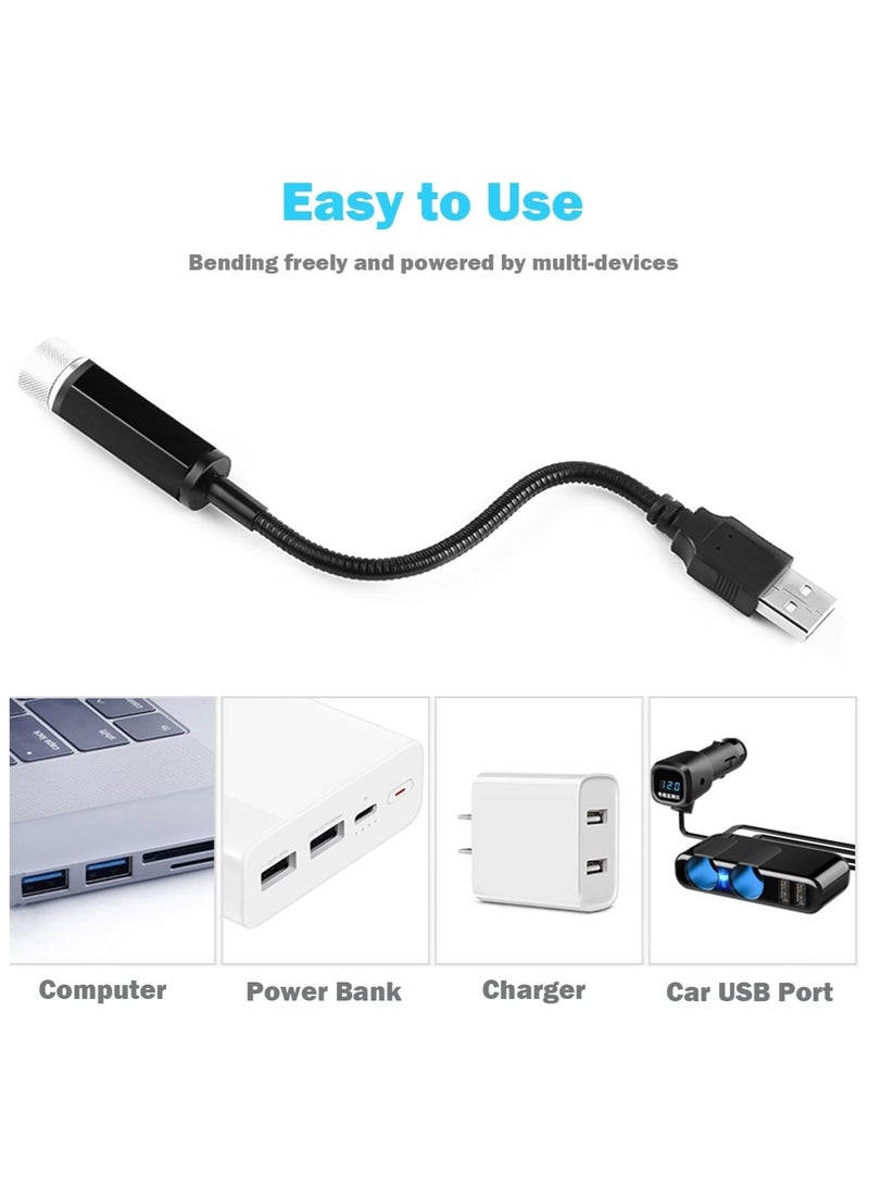 Car Roof Star Night Light, Portable Adjustable USB Flexible Interior LED Show Romantic Atmosphere Star Night Projector for Cars,Bedrooms,Parties,etc (Red) - Image 5