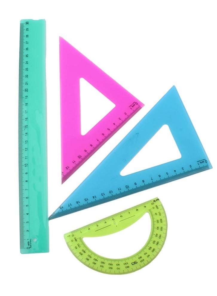 ARK Geometry Drawing Set 4 Pieces Flexible Plastic Multicolor - Ark 6001 - Image 2