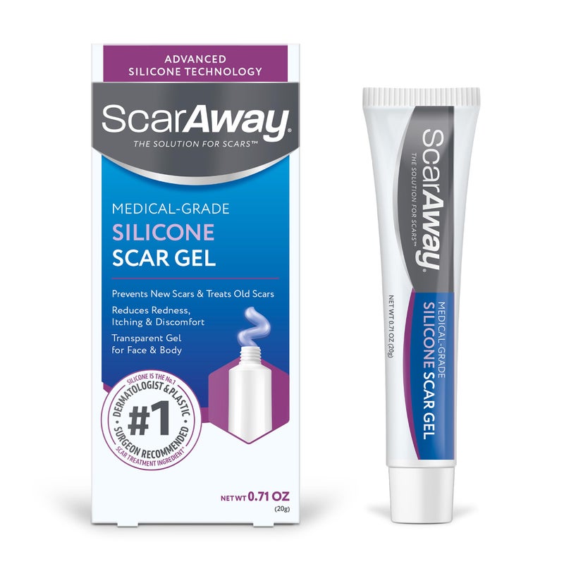 ScarAway Silicone Scar Gel, Helps Improve Size, Color & Texture of Hypertrophic & Keloid Scars from Injury, Burns & Surgery, Water Resistant, 20g (0.7 Oz) - Image 1