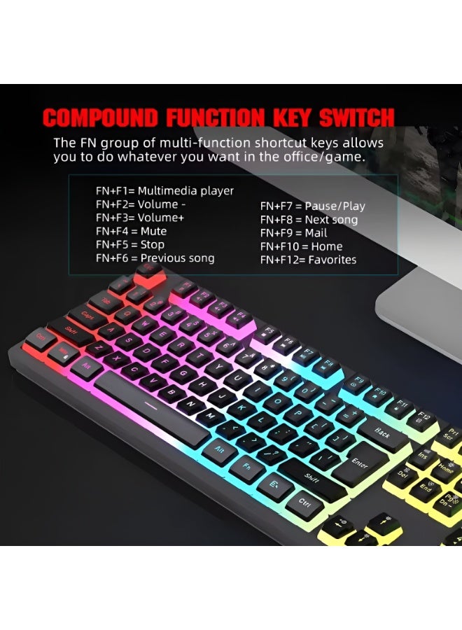 XTRIKE ME GK-915P Mechanical Gaming Keyboard - Blue Switch - Rainbow Backlight - Anti-Ghosting and 25-Key Rollover - Black - Image 5