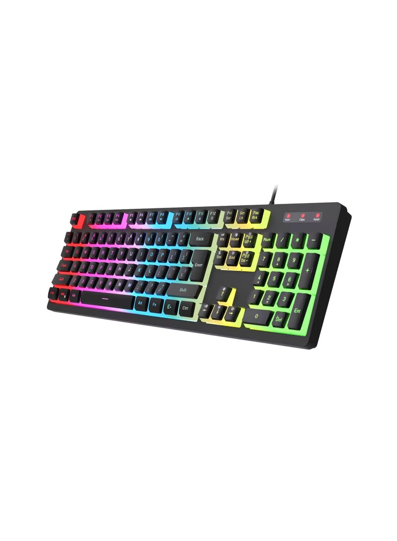 XTRIKE ME GK-915P Mechanical Gaming Keyboard - Blue Switch - Rainbow Backlight - Anti-Ghosting and 25-Key Rollover - Black - Image 2