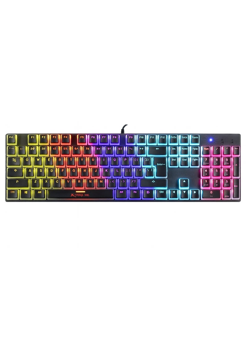 XTRIKE ME GK-915P Mechanical Gaming Keyboard - Blue Switch - Rainbow Backlight - Anti-Ghosting and 25-Key Rollover - Black - Image 3