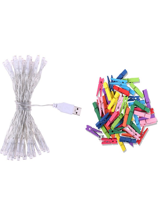 NIBEMINENT USB String Light with Plastic Clips Multicolour - Image 1