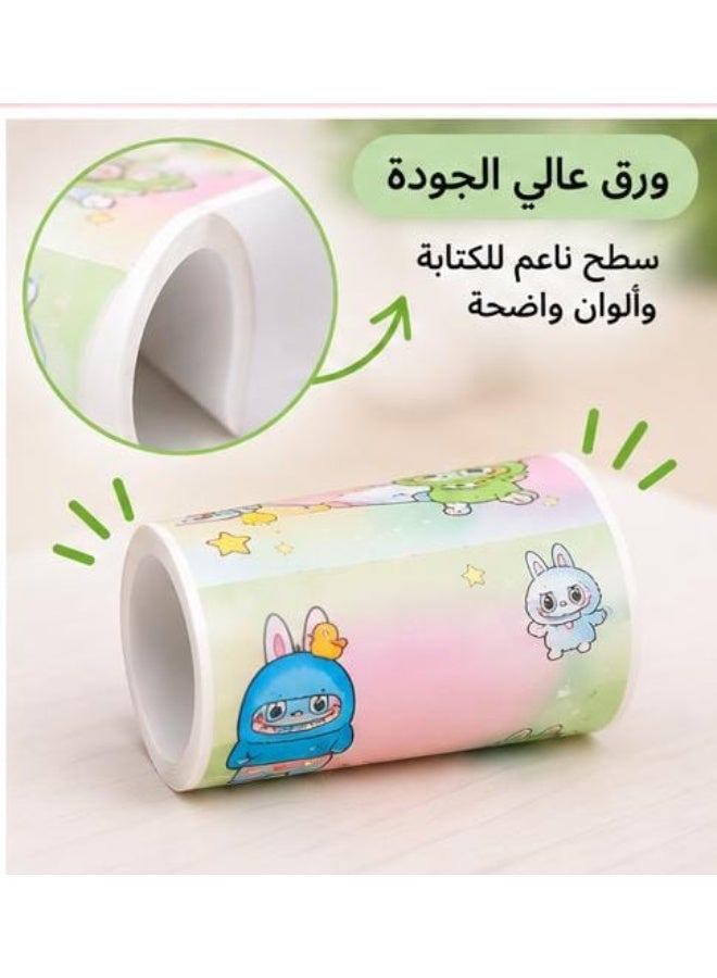 رول ملاحظات لاصقة بتصميمات كرتونية ملونة – سهل الاستخدام للكتابة وتنظيم الملاحظات والدراسة_متعدد الاشكال - Image 5
