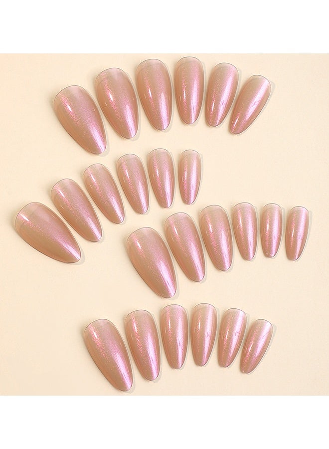 أظافر فرنش قابلة للضغط، أظافر لوزية متوسطة قابلة للضغط، مجموعة أظافر فرنسية ناعمة قصيرة من الجل، أظافر قابلة للضغط بجودة صالون، أظافر لاصقة بدون فواصل لفنون الأظافر للنساء - Image 3