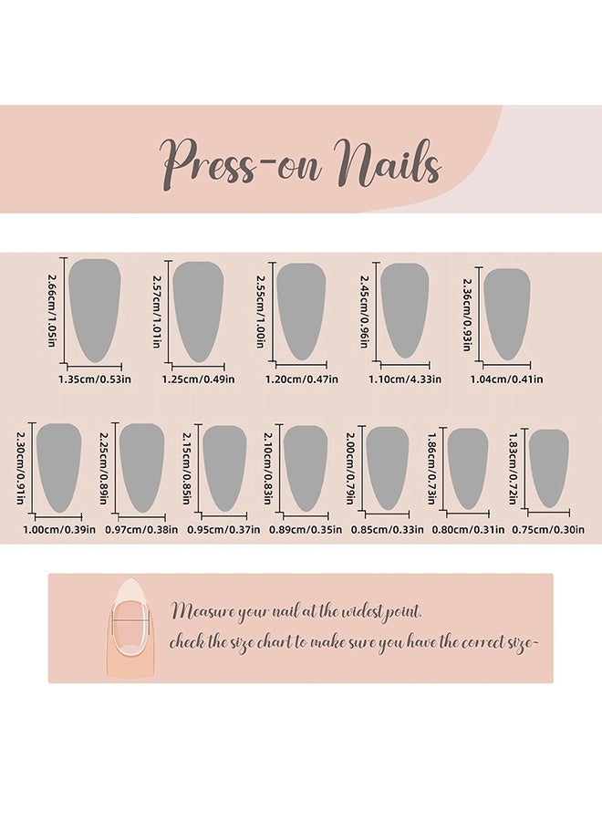 أظافر فرنش قابلة للضغط، أظافر لوزية متوسطة قابلة للضغط، مجموعة أظافر فرنسية ناعمة قصيرة من الجل، أظافر قابلة للضغط بجودة صالون، أظافر لاصقة بدون فواصل لفنون الأظافر للنساء - Image 4