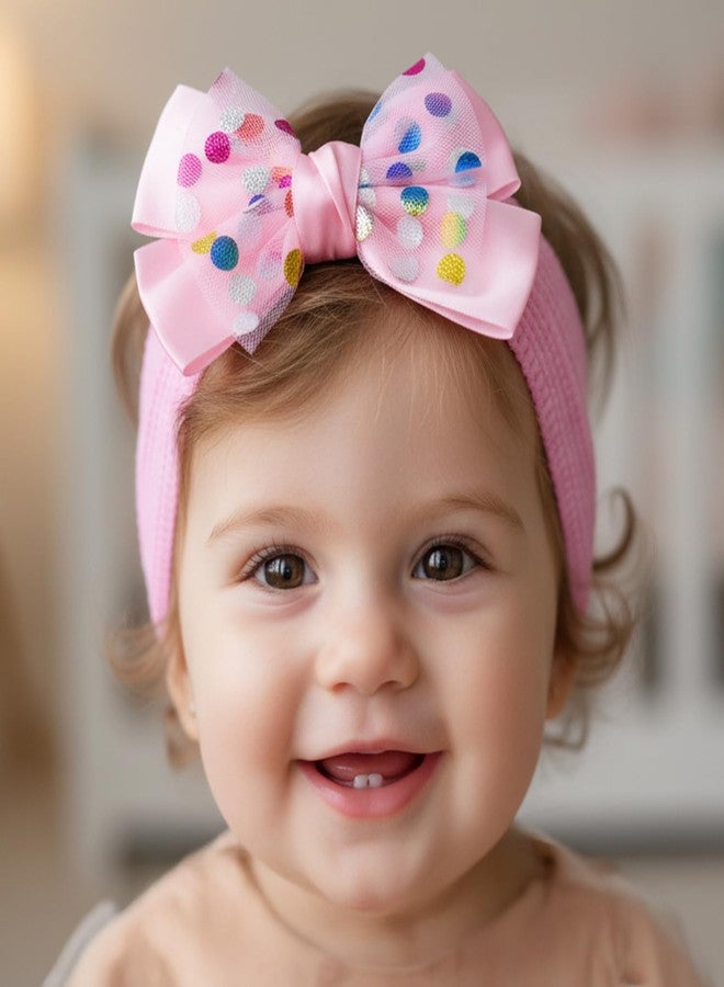 SYGA 3 Pcs Baby Headband, Soft Stretchy Hair Bands with Cute Bow Design, Infant & Toddler Headbands – Perfect for Newborns, Photoshoots & Gifts (Bow-03) - Image 2
