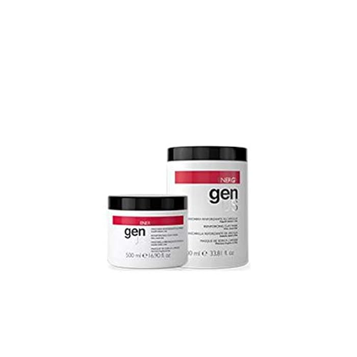Genus Reinforcing Clay Mask - Hair Mask, Red Clay with Iron and Copper for Fine, Weak Hair - Purifies Scalp, Strengthens, Softens and Detangles, Adds Hydration and Shine - 1000ml