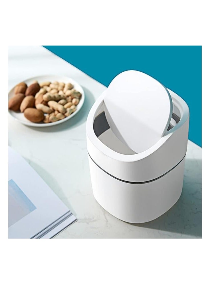Goreem Plastic Desktop Mini Trash Can with Lid Portable Trash Bin Garbage Can for Kitchen Bedroom Dorm Room Car Waste Bin - Image 4